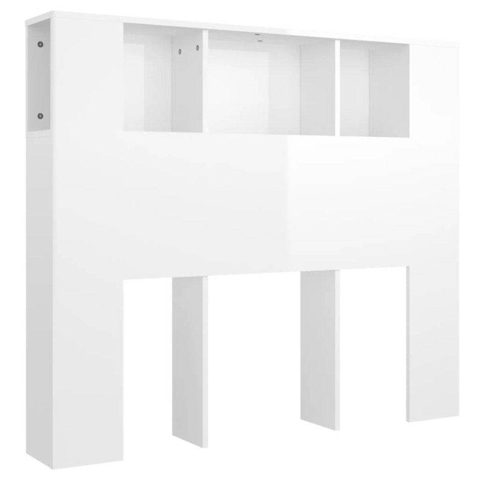 Mueble cabecero blanco brillante 120x18,5x102,5