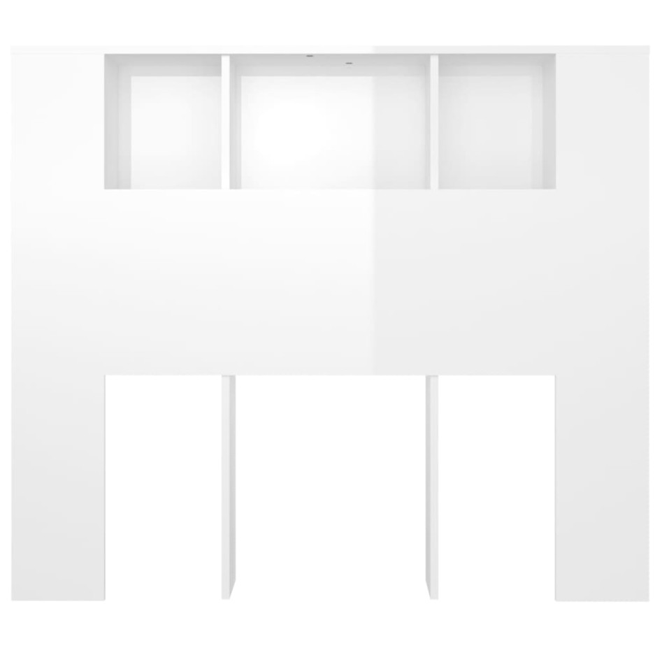 Mueble cabecero blanco brillante 120x18,5x102,5