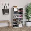 Zapatero de madera contrachapada gris hormigón 54x34x100,5 cm