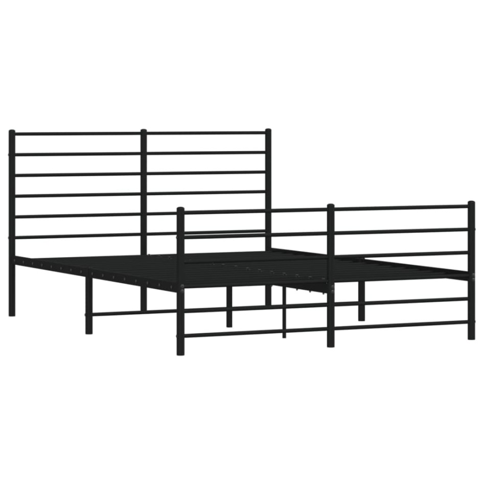Estructura cama sin colchón con estribo metal negro 140x200