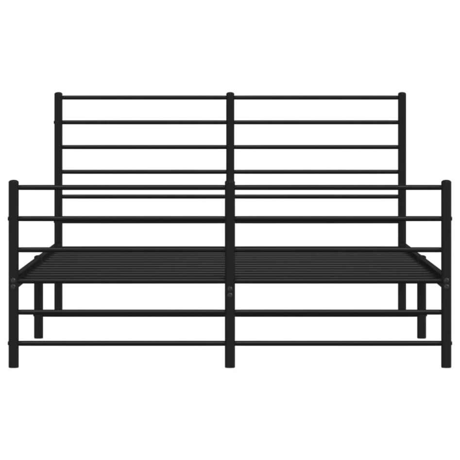 Estructura cama sin colchón con estribo metal negro 140x200