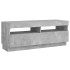 Mueble de TV con luces LED gris hormigón 100x35x40