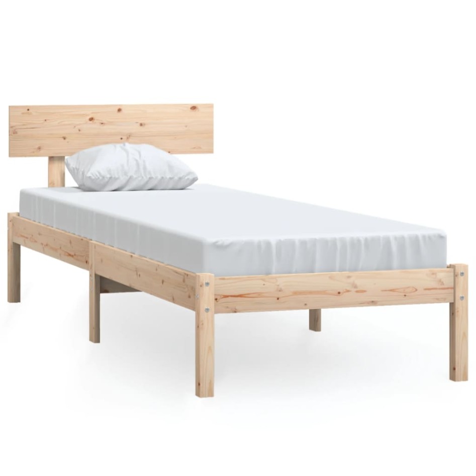 Estructura de cama sin colchón madera maciza 90x200