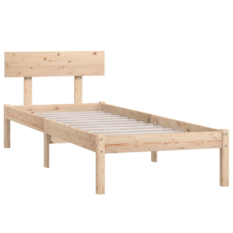 Estructura de cama sin colchón madera maciza 90x200
