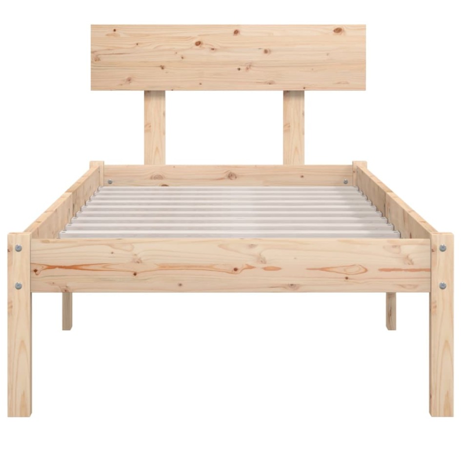 Estructura de cama sin colchón madera maciza 90x200