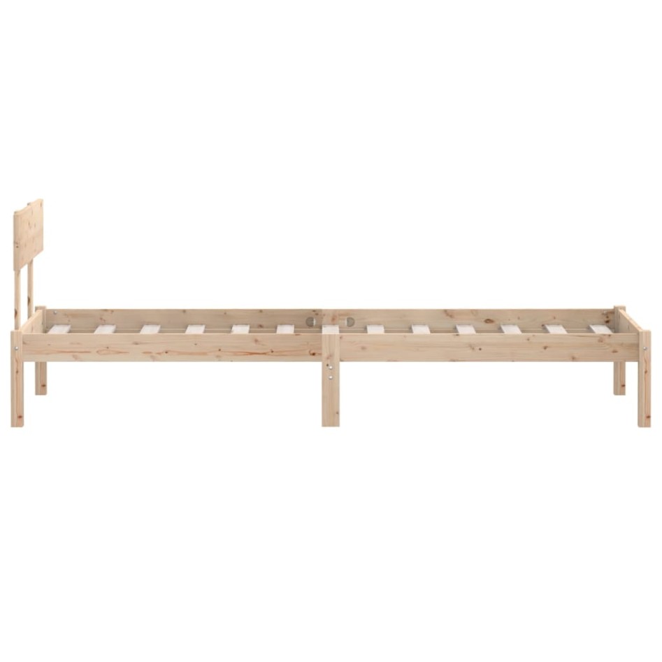 Estructura de cama sin colchón madera maciza 90x200