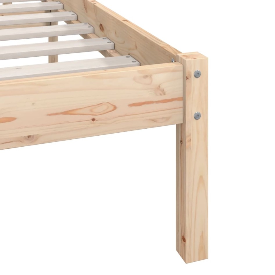 Estructura de cama sin colchón madera maciza 90x200