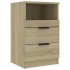Mesita de noche 2 uds madera contrachapada color roble