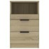 Mesita de noche 2 uds madera contrachapada color roble