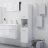 Armario de baño madera contrachapada blanco brillo 30x30x130