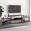 Mueble para TV madera contrachapada roble ahumado 197x35x52 cm