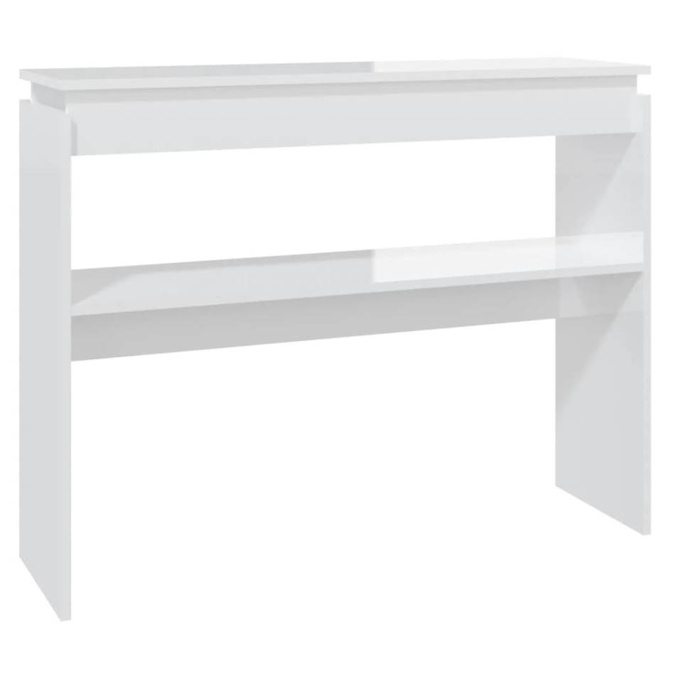 Mesa consola madera contrachapada blanco brillante 102x30x80
