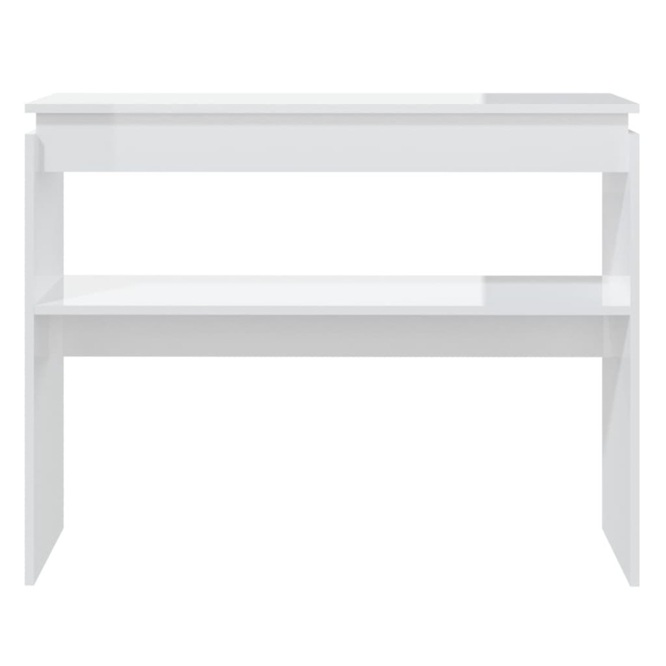 Mesa consola madera contrachapada blanco brillante 102x30x80