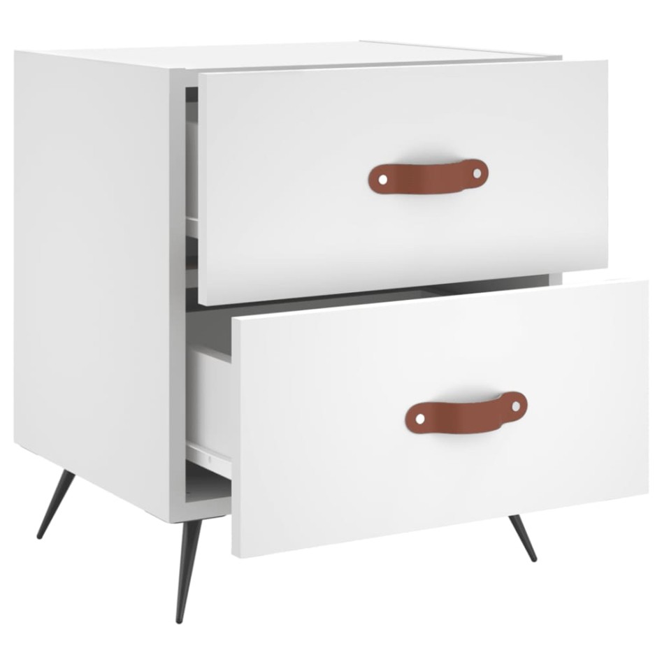 Mesitas de noche 2 uds madera ingeniería blanco 40x35x47,5