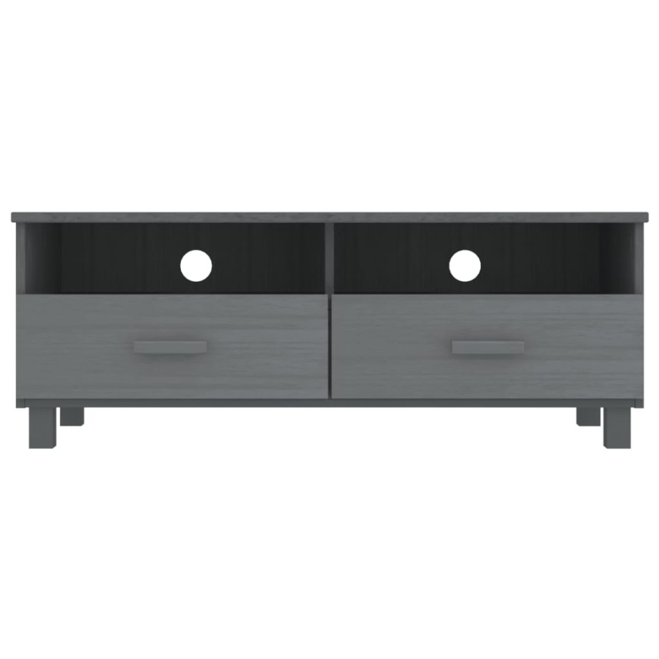 Mueble de TV HAMAR madera maciza pino gris oscuro 106x40x40