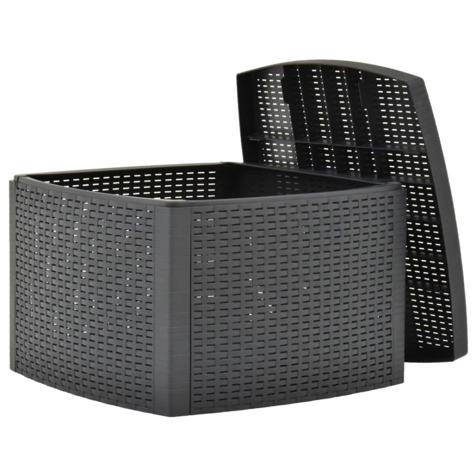 Mesa auxiliar de plástico gris antracita 54x54x36,5