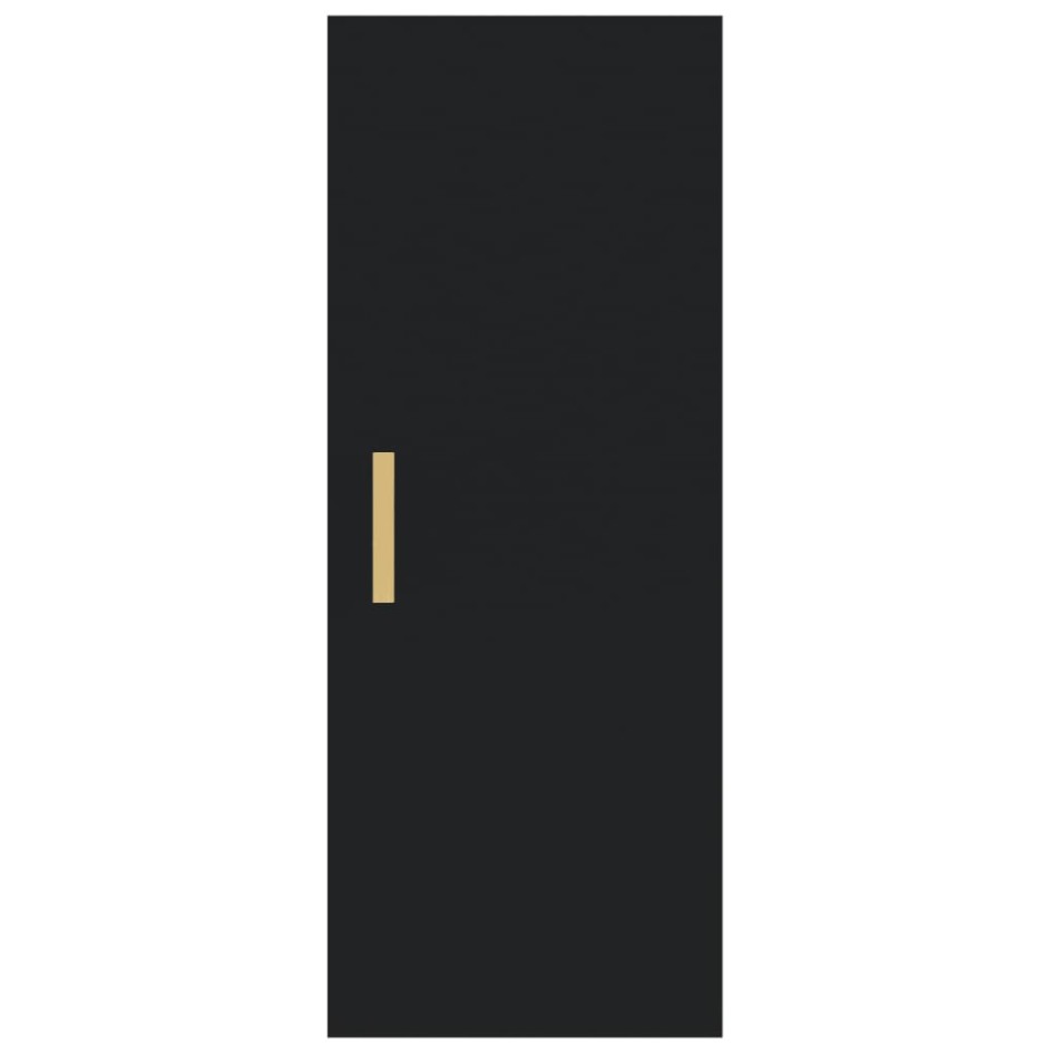 Armario de pared madera de ingeniería negro 34,5x34x90