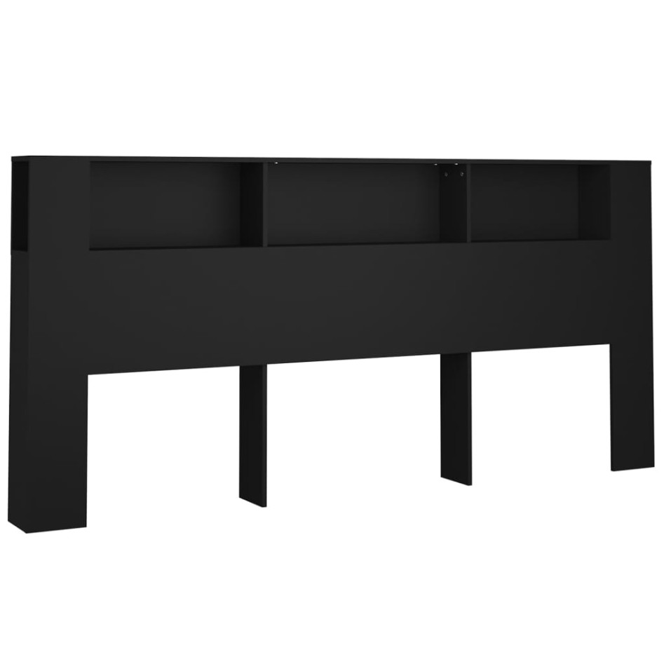 Mueble cabecero negro 220x18,5x104,5