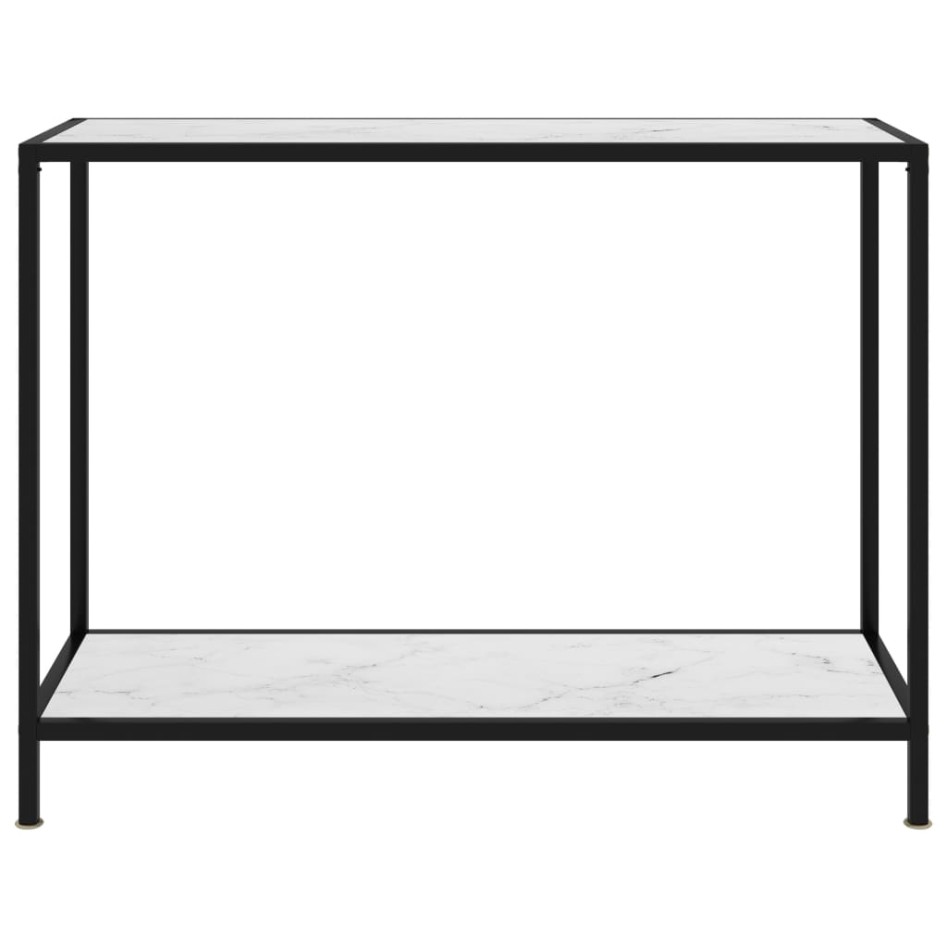 Mesa de consola blanco vidrio templado 100x35x75