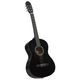 Guitarra clásica para principiantes madera tilo negro 4/4
