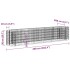 Arriate de gaviones de hierro galvanizado 260x50x50