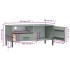 Mueble de TV con patas de metal OSLO madera maciza pino