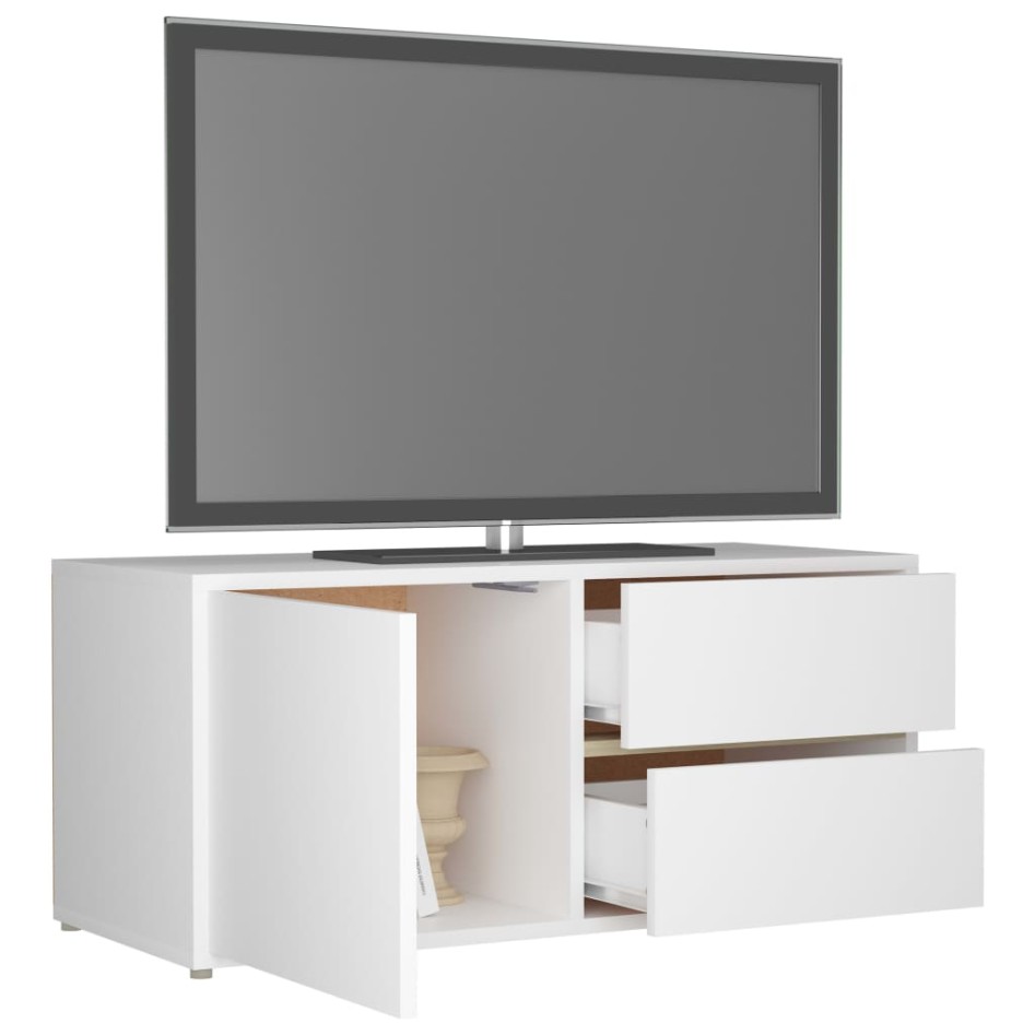 Mueble para TV madera contrachapada blanco 80x34x36
