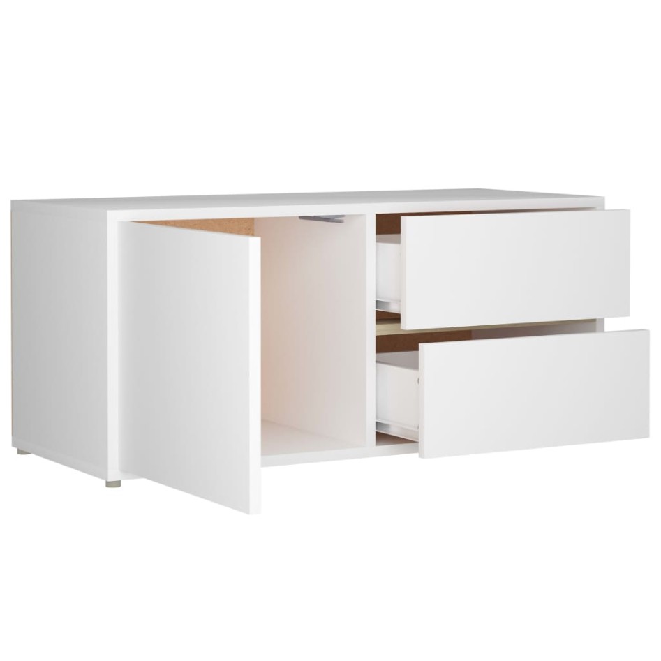 Mueble para TV madera contrachapada blanco 80x34x36