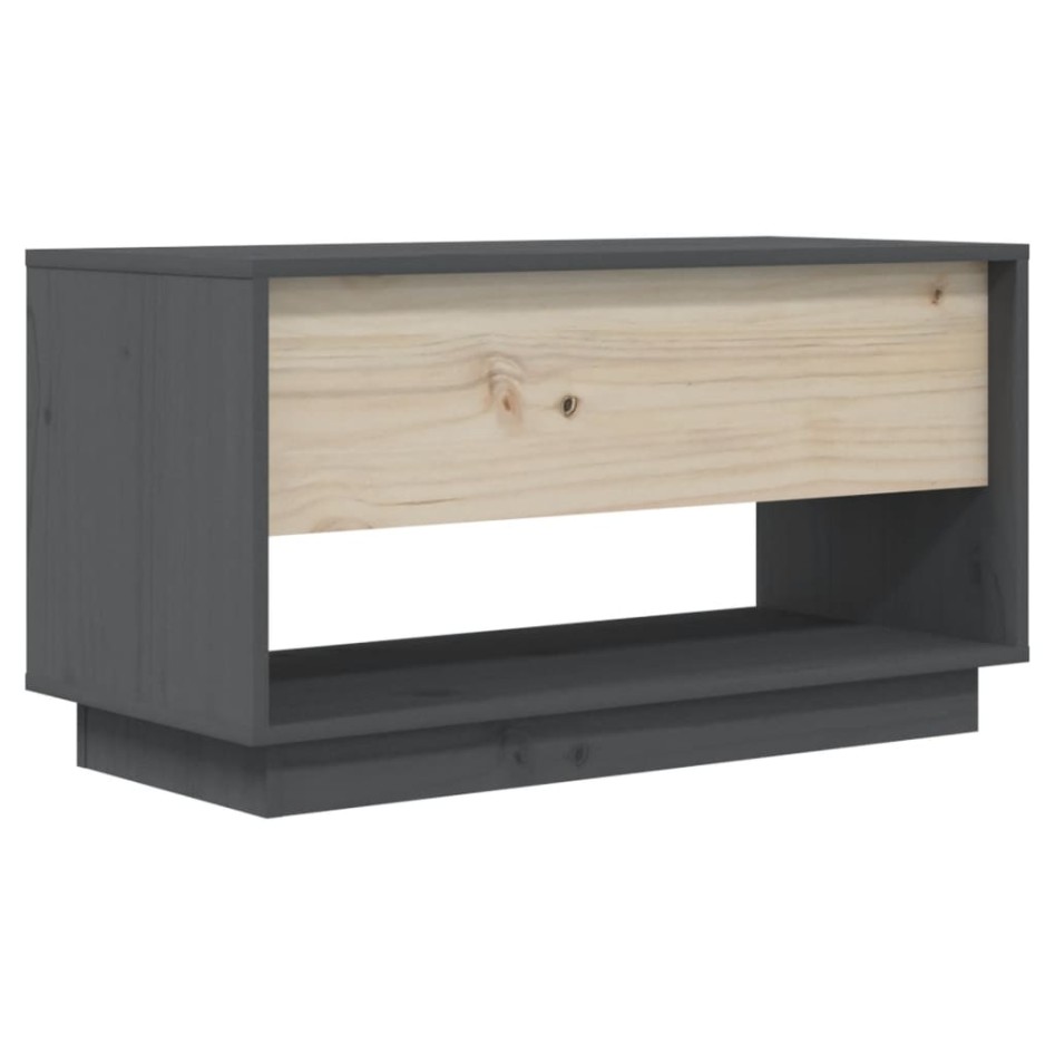 Mueble de TV de madera maciza de pino gris 74x34x40