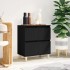 Aparador de madera contrachapada negro 60x35x70