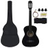 Set de guitarra clásica para principiantes 8 pzas negra 3/4