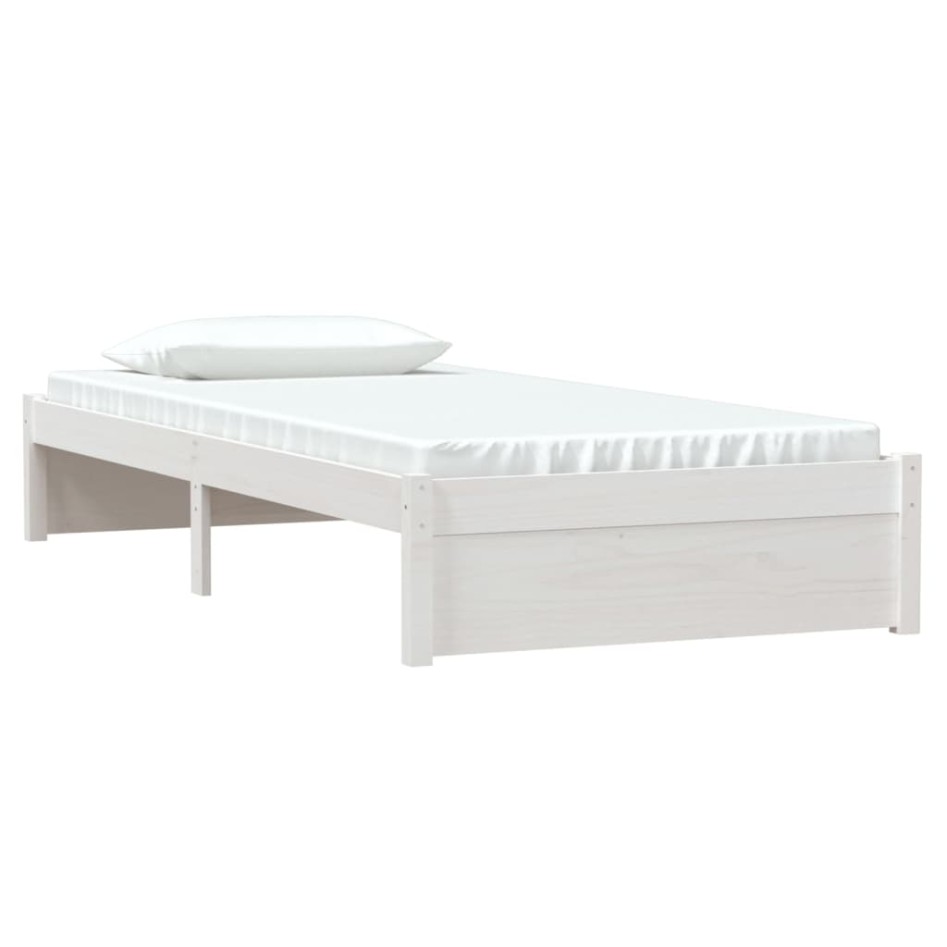 Estructura de cama sin colchón madera maciza blanco 90x200
