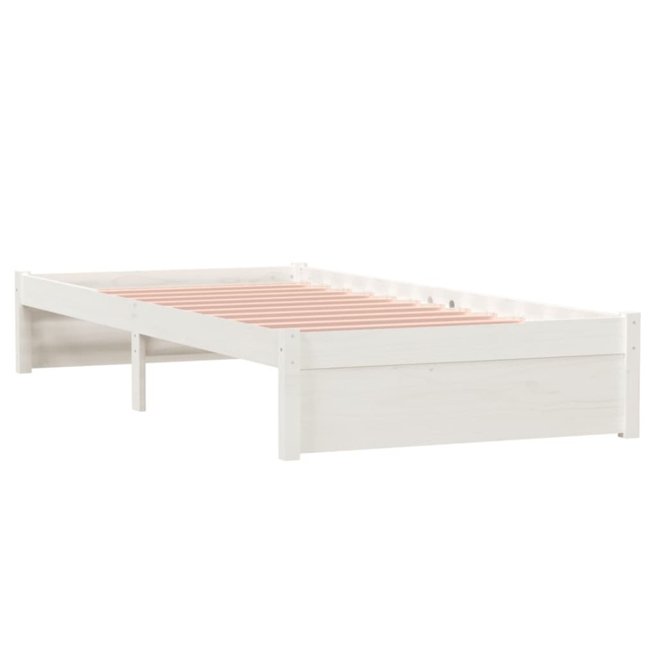 Estructura de cama sin colchón madera maciza blanco 90x200