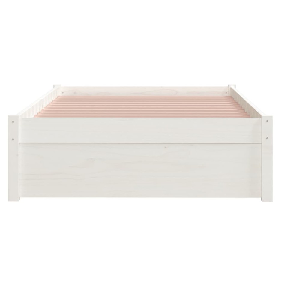Estructura de cama sin colchón madera maciza blanco 90x200