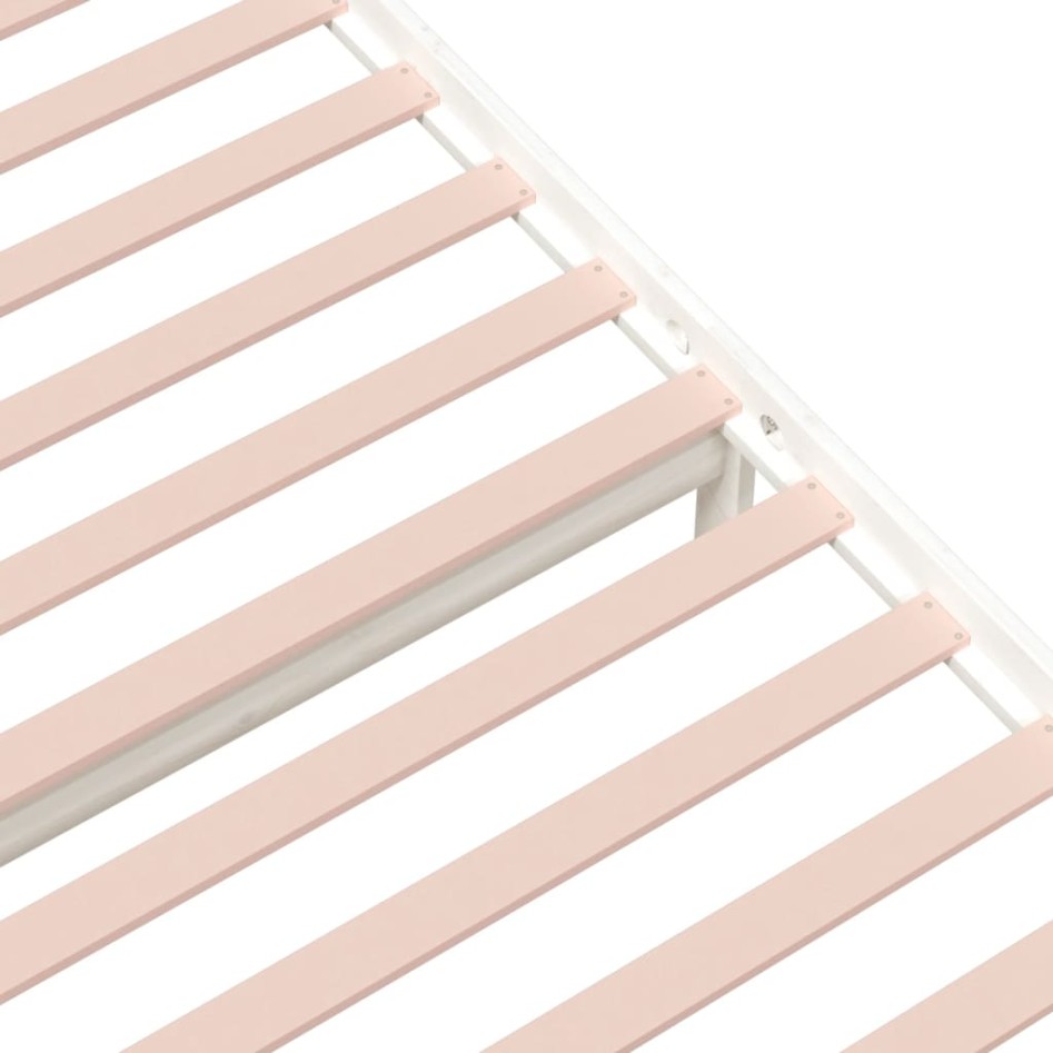 Estructura de cama sin colchón madera maciza blanco 90x200