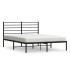 Estructura cama sin colchón con cabecero metal negro 140x190