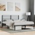 Estructura cama sin colchón con cabecero metal negro 140x190
