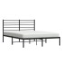 Estructura cama sin colchón con cabecero metal negro 140x190