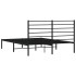 Estructura cama sin colchón con cabecero metal negro 140x190