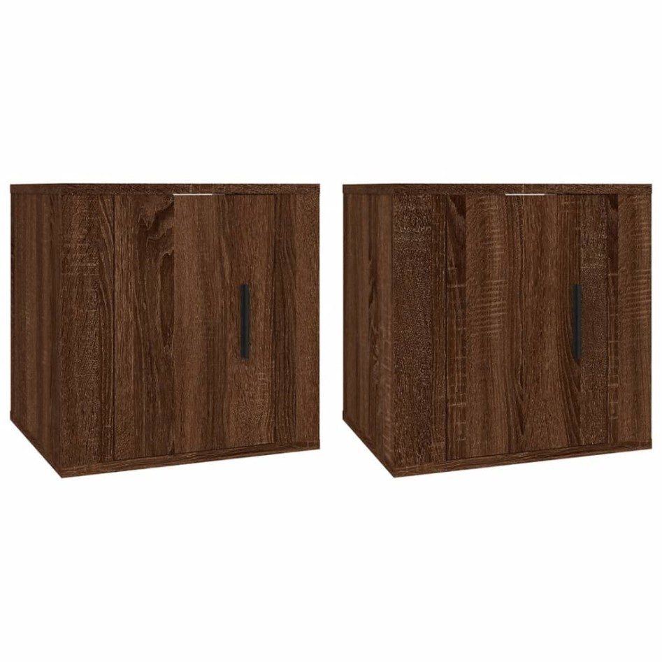 Muebles para TV de pared 2 uds roble marrón 40x34,5x40