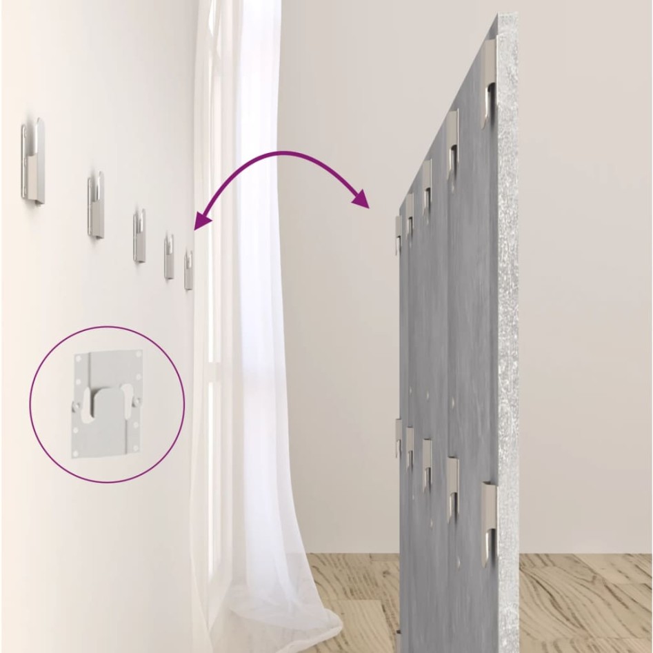 Cabecero de cama madera contrachapada gris 160x1,5x80