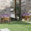 Jardineras 2 uds madera maciza de pino marrón miel 70x70x70 cm