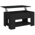 Mesa de centro madera de ingeniería negra 79x49x41