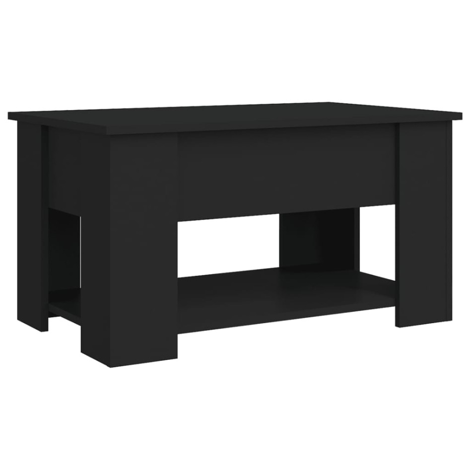 Mesa de centro madera de ingeniería negra 79x49x41