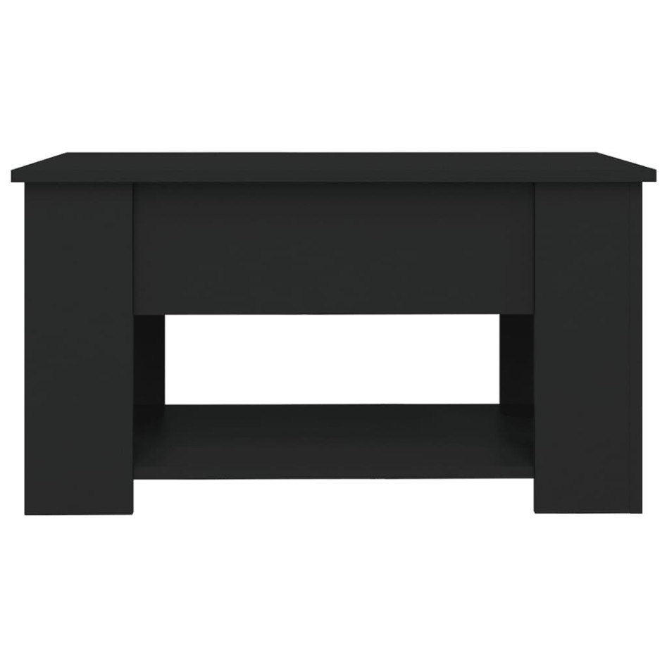 Mesa de centro madera de ingeniería negra 79x49x41