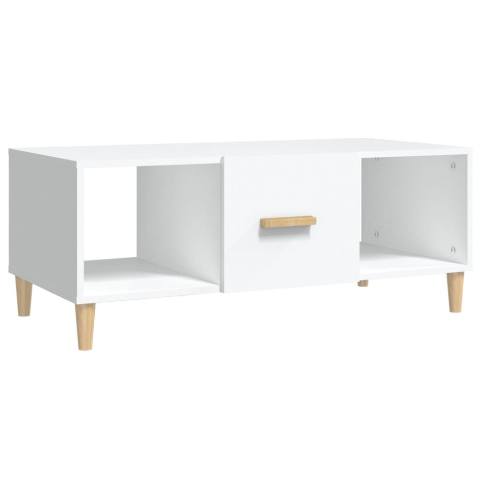 Mesa de centro madera contrachapada blanco 102x50x40
