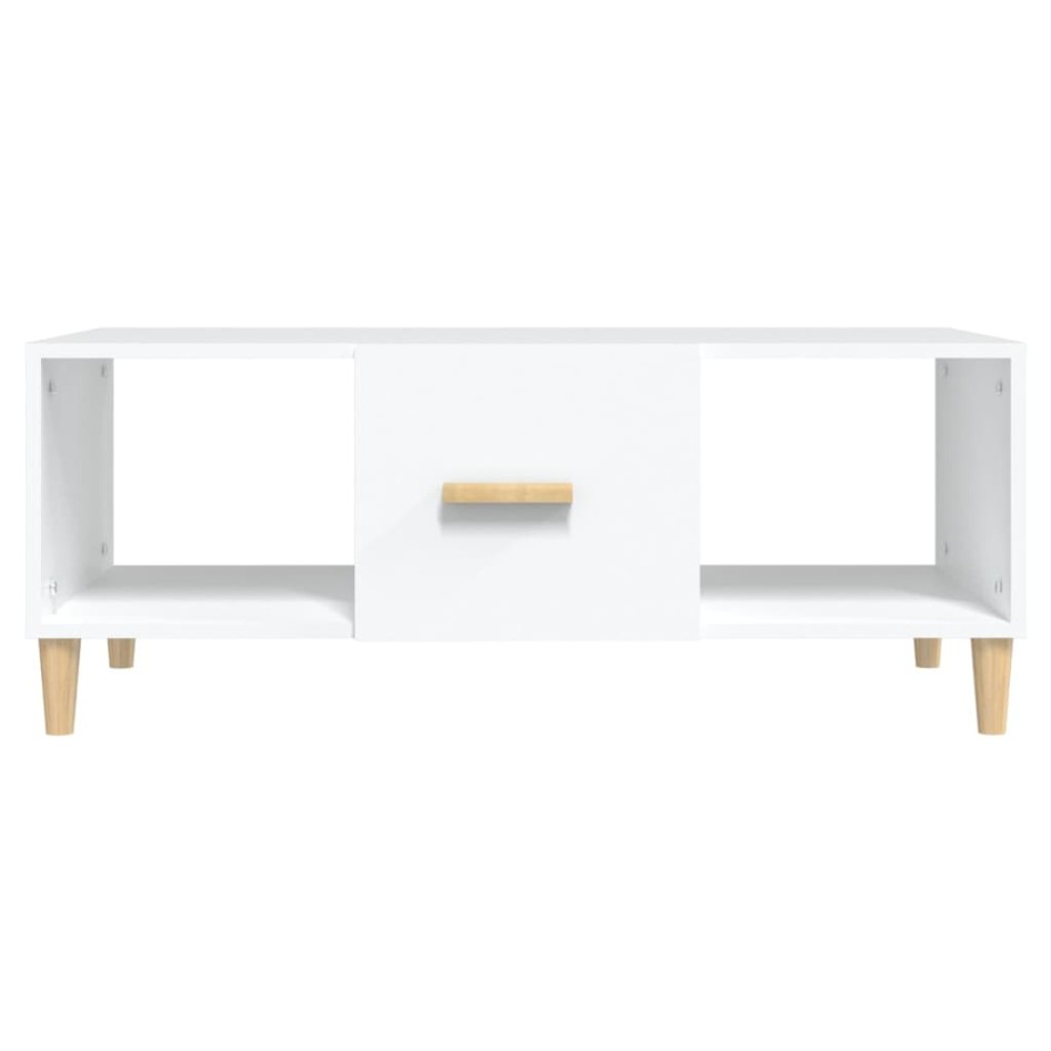Mesa de centro madera contrachapada blanco 102x50x40