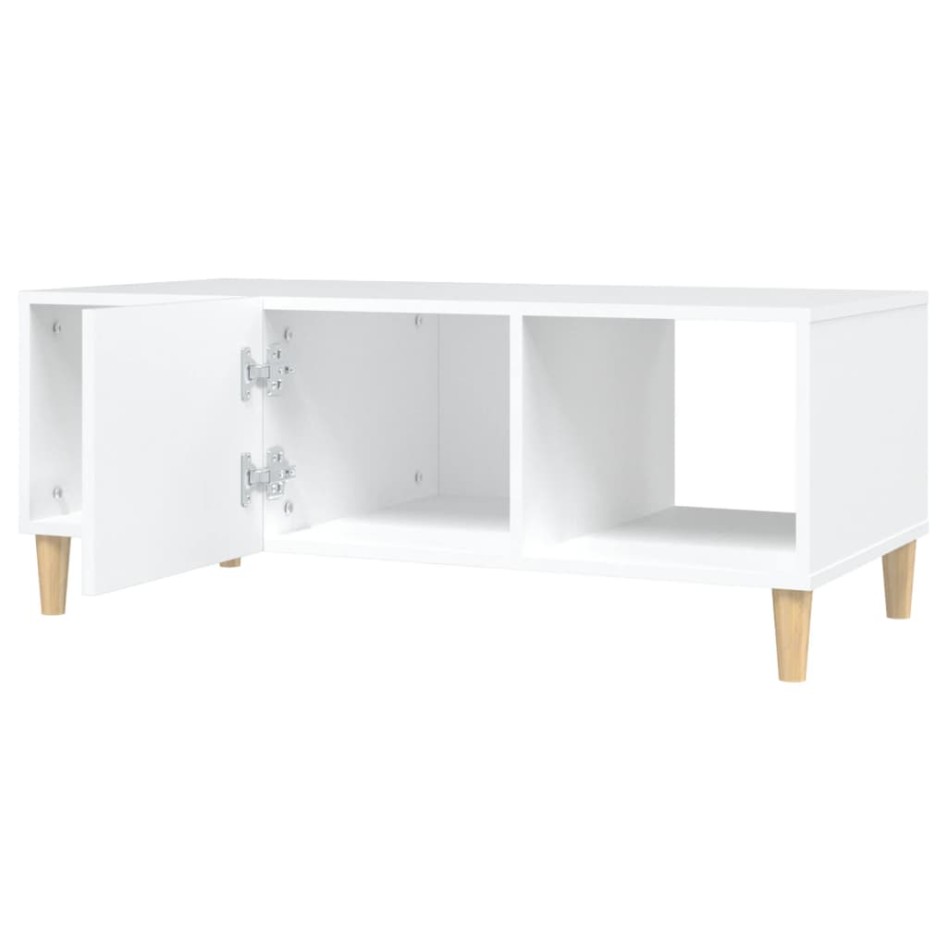 Mesa de centro madera contrachapada blanco 102x50x40