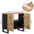 Mueble de lavabo madera mango y madera ingeniería 62x33x58