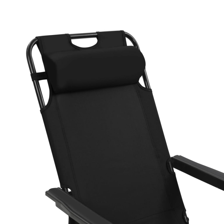 Tumbonas plegables con reposapiés 2 unidades acero